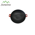 11.8 inch Round Cast Iron Shallow Concave Wok